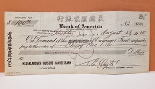 Item #148c Bank of America Check No. 16808. Bank of America