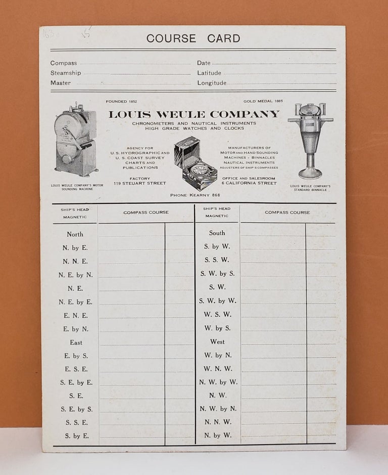 Item #163c Course Card. Louis Weule Company.