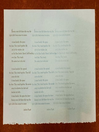 Item #2002b Flowers Were Left There (Broadside). Andrea Wyatt