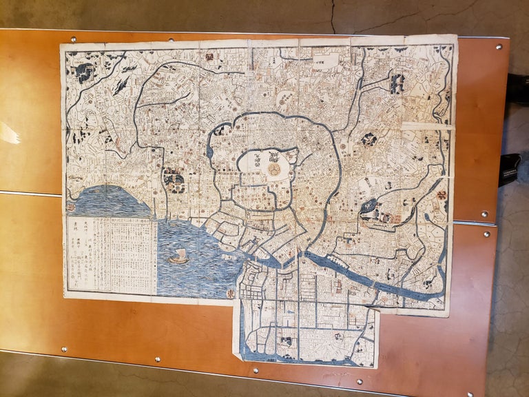 Item #2042b The Large Pictorial Map of Edo: Revised and Amended in the Bunsei Reign Period (1818-1830). Okamura Kihyohe.