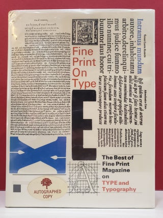 Item #2044061 Fine Print on Type: The Best of Fine Print Magazine on Type and Typography. Paul...