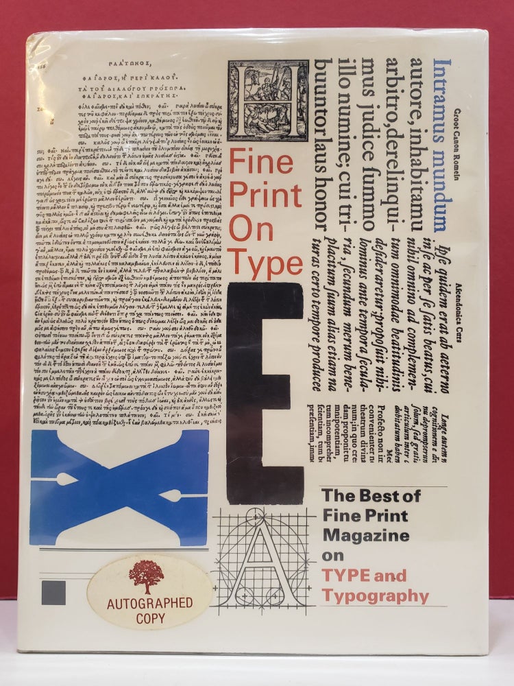 Item #2044061 Fine Print on Type: The Best of Fine Print Magazine on Type and Typography. Paul Hayden Duensing Charles Bigelow, Linnea Gentry.