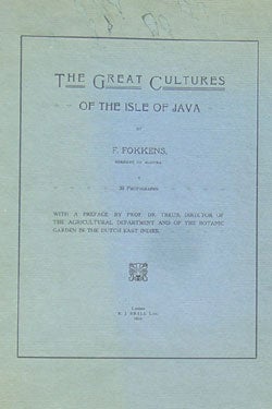 Item #2046292 The Great Cultures of the Isle of Java. F. Fokkens
