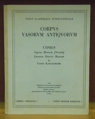 Item #205125 Corpus Vasorum Antiquorum: Cyprus. Vassos Karageorghis