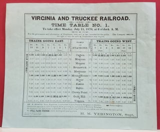 Virginia and Truckee Railroad / Rules and Regulations for Employees.