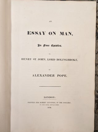 An Essay on Man, In Four Epistles to Henry St. John, Lord Bolingbroke