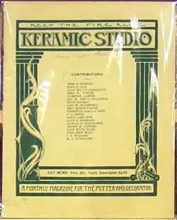 Item #48993 Keramic Studio: A Monthly Magazine for the Potter and Decorator. Mrs. Adelaide...