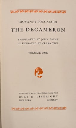 The Decameron, 2 vol.