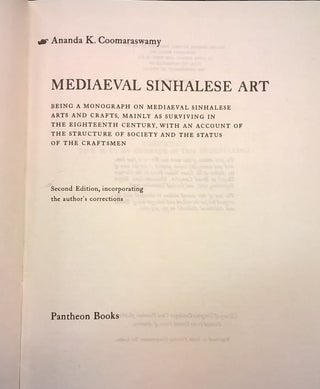 Item #86723 Mediaeval Sinhalese Art, 2nd ed. Ananda K. Coomaraswamy