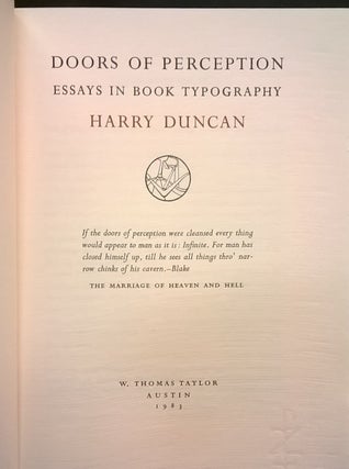 Door of Perception, Essays in Book Typography