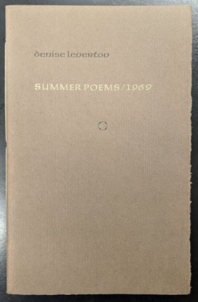 Item #88844 Summer Poems / 1969. Denise Levertov