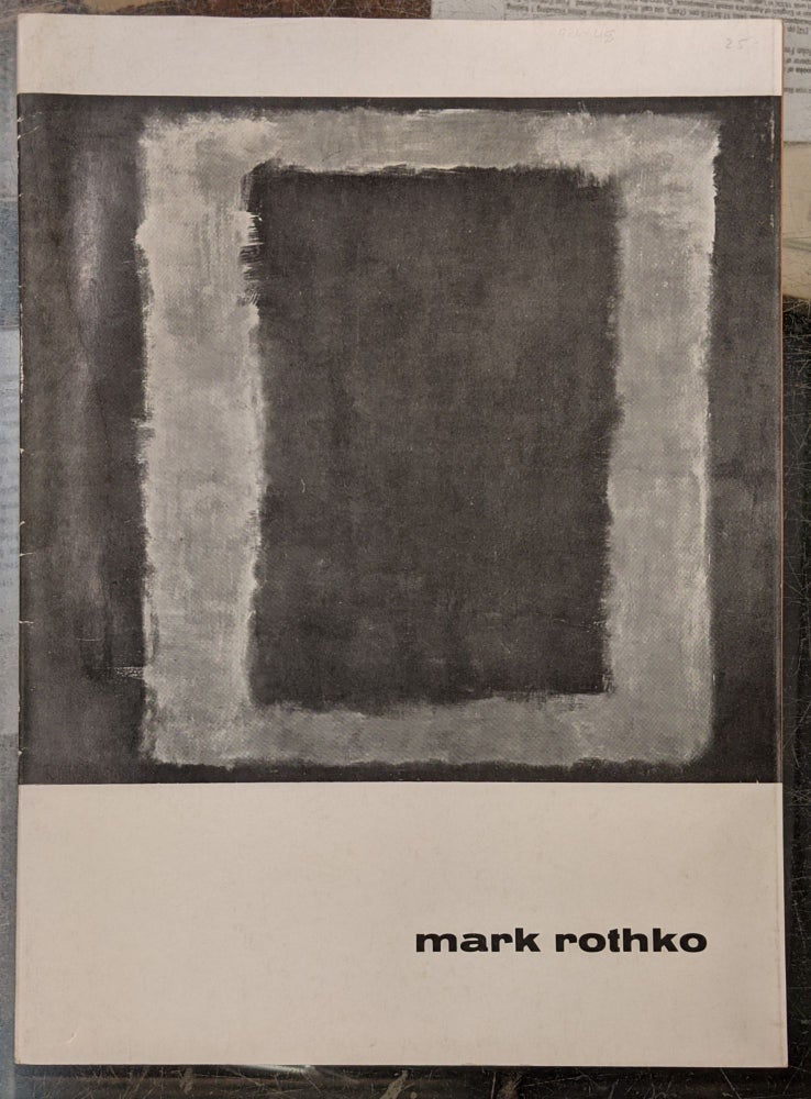 Item #90048 Mark Rothko (Stedelijk Museum Amsterdam Kat. 283). Peter Selz, Robert Goldwater.