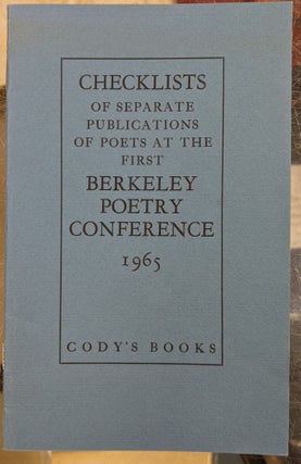 Item #90106 Checklists of Separate Publications of Poets at the First Berkeley Poetry Conference,...