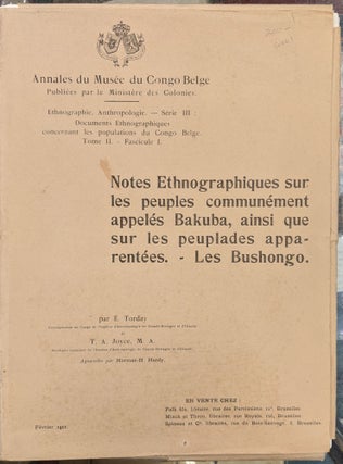 Item #90461 Notes Ethnographiques sur les peuples communement appels Bakuba, ainsi que sur les...