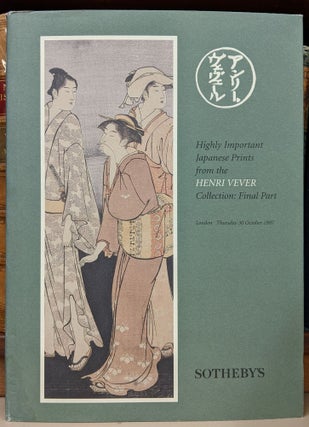 Item #90528 Highly Important Japanese Prints from the Henri Vever Collection: Final Part. Sotheby's
