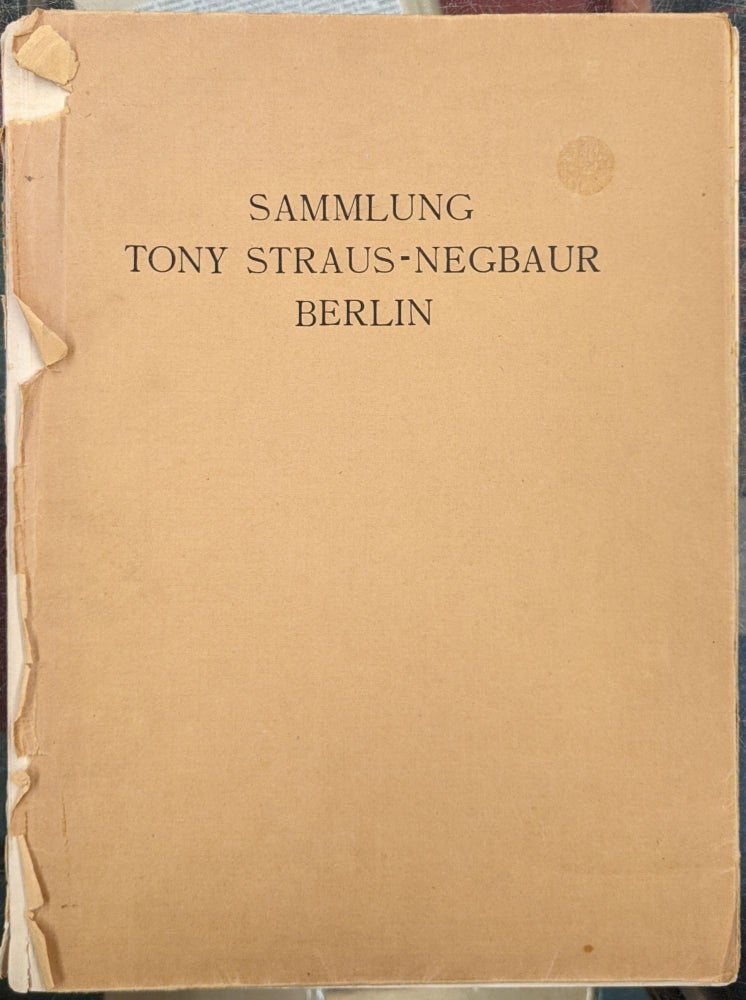 Item #90799 Sammlung Tony Straus-Negbaur: Japanische Farbenholzschnitte des 17, bis 19, Jahrhunderts. Fritz Rumpf, Kurt Glaser.