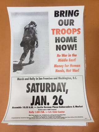 Item #90983 1991 Anti-War Protest Poster. Jan. 26 Mobilization to Bring the Troops Home Now