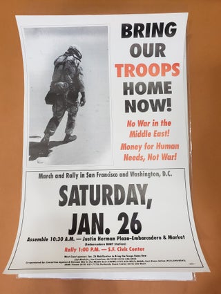 Item #90983 1991 Anti-War Protest Poster. Jan. 26 Mobilization to Bring the Troops Home Now