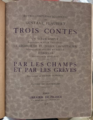 Trois Contes (Oeuvres Completes Illustrees de Gustave Flaubert)