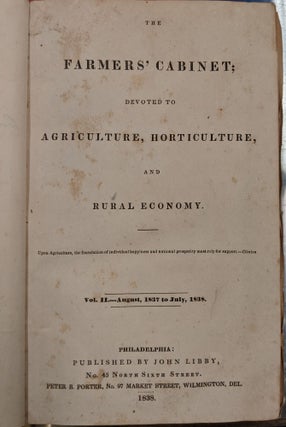 The Farmer's Cabinet; Devoted to Agriculture, Horticulture, and Rural Economy, Vol II -- August 1837 to July, 1838