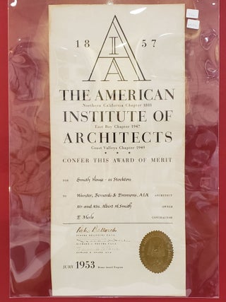 Item #94448 The American Institution of Architects Award. Richard J. Neutra