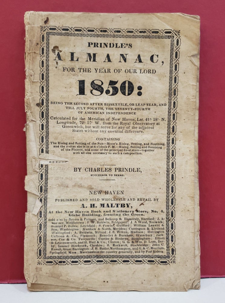 Item #94486 Prindle's Almanac for the Year of Our Lord 1850. Charles Prindle.