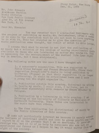 A Year from Monday (with typed and signed letter by John Cage)