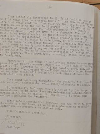 A Year from Monday (with typed and signed letter by John Cage)