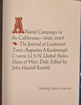 A Naval Campaign in the Californias 1846-1849