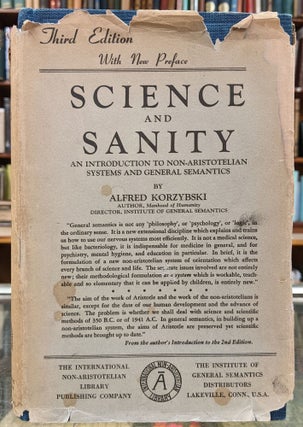 Item #96796 Science and Sanity, 3rd ed. Alfred Korzybski