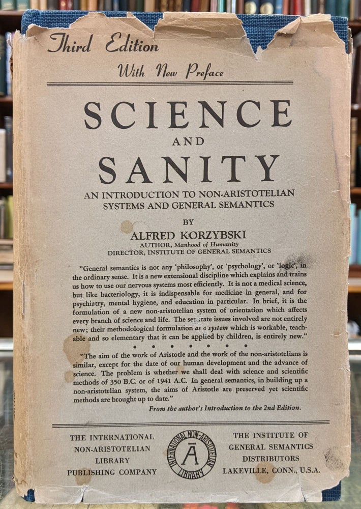Item #96796 Science and Sanity, 3rd ed. Alfred Korzybski.