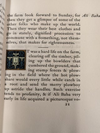 So this then is The Appreciation of Ali Baba of East Aurora as Discreetly and Delectably Done by His Friend Fra Elbertus (also of East Aurora)