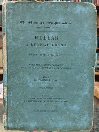 Item #96863 Helias, A Lyrical Drama. Percy Bysshe Shelley