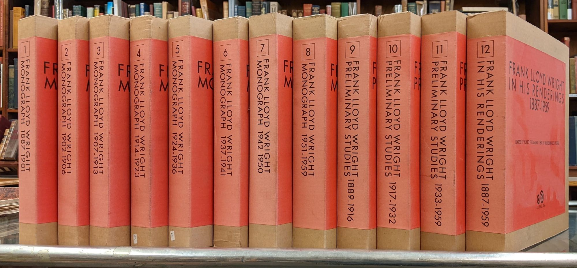 Frank Lloyd Wright Monographs, 12 vol by Frank Lloyd Wright, Yukio Futgawa,  Bruce Brooks Pfeifferr on Moe's Books