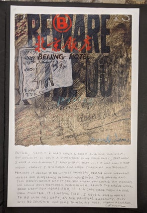 Printed poster, with handwritten letter signed by Bruce Conner to art historian Peter Selz. Bruce Conner.