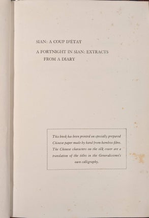 Sian: A Coup D'Etat / A Fortnight in Sian: Extracts from a Diary