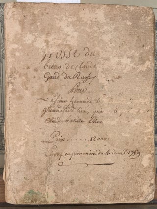 Item #99343 Legal Document regarding repossession of land (1759