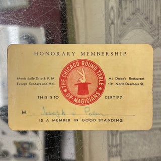 The Chicago Roundtable of Magicians Membership Card