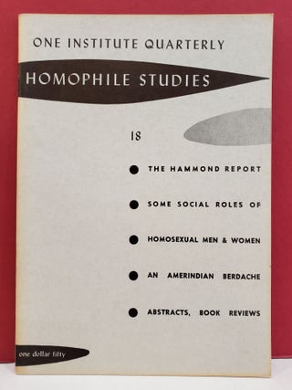 Item #t7 One Institute Quarterly Homophile Studies 18: Winter, Spring, 1963, Vol. VI, No. 1, 2....